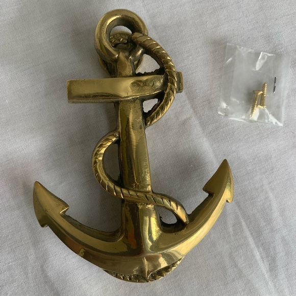✨SOLD✨ Brass Door Knocker Nautical Anchor with Screws - Picture 1 of 8